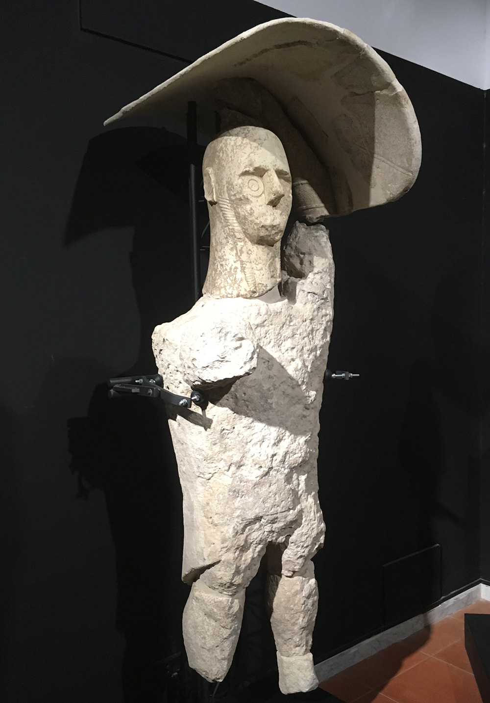 The Giants of Mont’e Prama on display in the Civic Museum of Cabras - the 